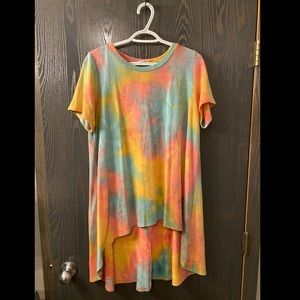 Like it’s your birthday tunic, sea green multi - 2X